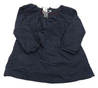 Nové - Tmavomodrá šatová plátenná tunika Jacaidi