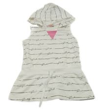 Bielo-sivá pruhovaná vesta s nápismi a kapucňou Seagull