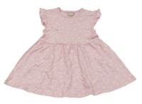 Svetloružové bavlnené šaty s palmami Smile