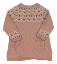 Svetloružové úpletové šaty so vzorom Mothercare