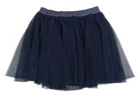 Tmavomodrá tylová sukňa so strieborným pasom Tchibo