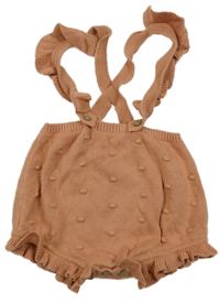 Oranžové pletené laclové kraťasy s bambulkami George