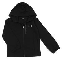 Černá šusťáková funkční sportovní bunda s logem a kapucí Under Armour