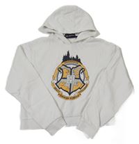 Bílá crop mikina Harry Potter s kapucňou