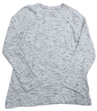 Bielo-sivo-čierne melírované tričko C&A