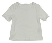 Biele rebrované crop tričko PRIMARK