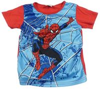 Modro-červené pyžamové tričko se Spider-manem