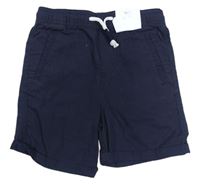 Tmavomodré cargo PULL ON plátěné kraťasy Denim Co