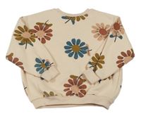 Pudrová oversize mikina s kvetmi ZARA