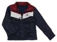 Tmavomodro-bielo-vínová prepínaci športová mikina s logom DONNAY
