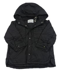 Čierna šušťáková lehce zateplená bunda s kapucňou zn. ZARA