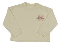 Smotanová rebrovaná oversize mikina s písmenkom a nápisom St. Bernard