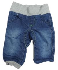 Modré teplákové podšité rifle so sivým úpletovým pasom C&A