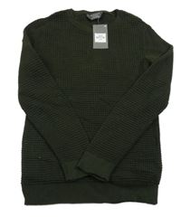 Nové - tmavokhaki žebrovaný svetr PRIMARK