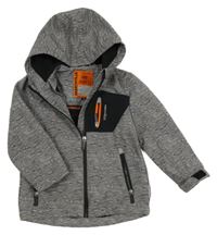 Šedá melírovaná softshellová bunda s kapucí C&A