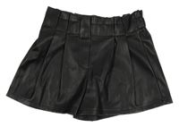 Černé paper bag koženkové sukňové kraťasy JEFF&CO