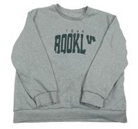 Sivá melírovaná tepláková mikina s nápisom a číslom