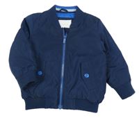 Tmavomodrý šusťákový jarní zateplený bomber PRIMARK