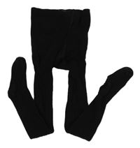 Čierne rebrované pančuchy C&A