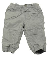 Sivé cargo cuff plátenné podšité nohavice s úpletovým pasom Topomini