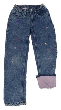 Modré plísňové podšité rife s hvězdičkami a srdíčky Y.F.K.