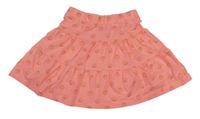 Neónově korálová melírovaná sukňa s mušličkami St. Bernard
