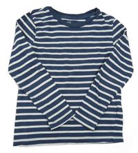 Tmavomodro-biele pruhované tričko H&M