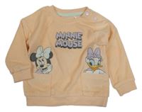 Svetlooranžová froté mikina s Minnie a Daisy Tu