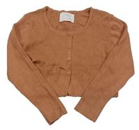 Hnedý rebrovaný prepínaci crop sveter Zara