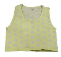 Žltý kvetovaný rebrovaný crop top Primark