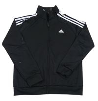 Černá sportovní propínací funkční mikina s logem Adidas