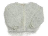 Biela trblietavá chlpatá prepínaci mikina