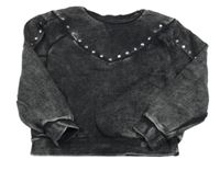 Antracitová mikina riflového vzhledu s cvokmi  Kiabi