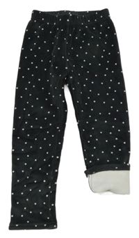 Antracitové plyšové zateplené legíny s hvězdami Topolino