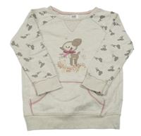 Béžová melírovaná dlouhá mikina se srnkami F&F