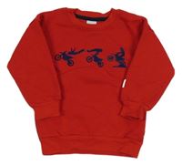 Červená mikina s motorkáři