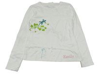 Biele tričko s ještěrkou a listami