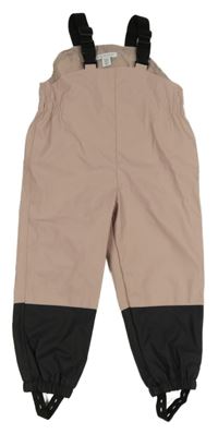 Pudrovo-černé nepromokavé laclové podšité kalhoty Primark