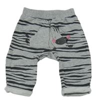 Sivo-čierne vzorované tepláky so zebrou Topomini