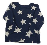 Tmavomodré rebrované tričko s hviezdami Matalan