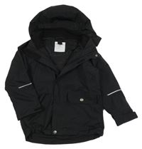 Čierna šušťáková jarná bunda s kapucňou Polarn O. Pyret