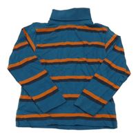 Petrolejovo-tehlovo-čierny pruhovaný rolák C&A