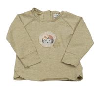 Béžové třpytivé pruhované triko s ježkem Dirkje