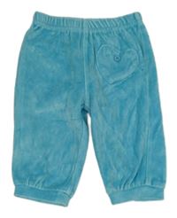 Azurové zamatové tepláky so srdcem F&F