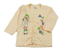 Marhuľové bodkovaná é prepínaci tričko s nápisom a medvěďom