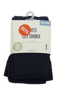 Nové - Tmavomodré vzorované punčocháče