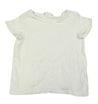 Biele tričko s volánikmi H&M