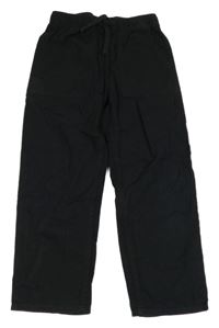 Černé lněné kalhoty H&M