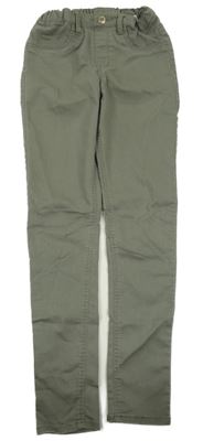 Khaki teplákové skinny rifle H&M