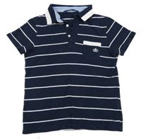 Tmavomodro-bílé pruhované polo tričko s kapsou Original Marines
